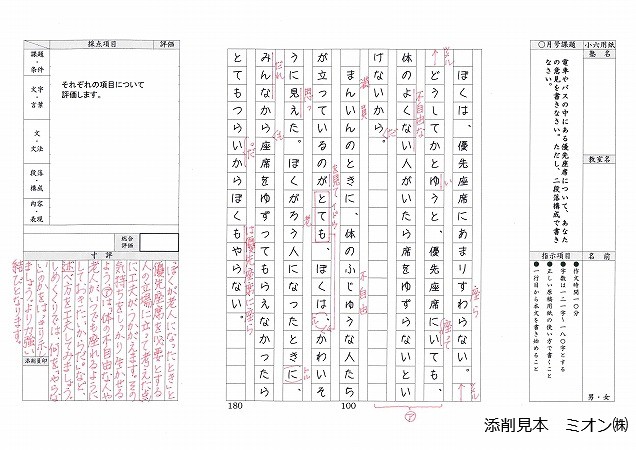 添削見本小学６年生